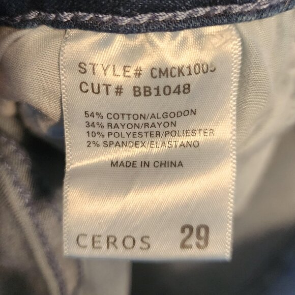 Ceros Light/Medium Distressed Stretch Crop Jeans, Size 29 (US 8) - Picture 6 of 6